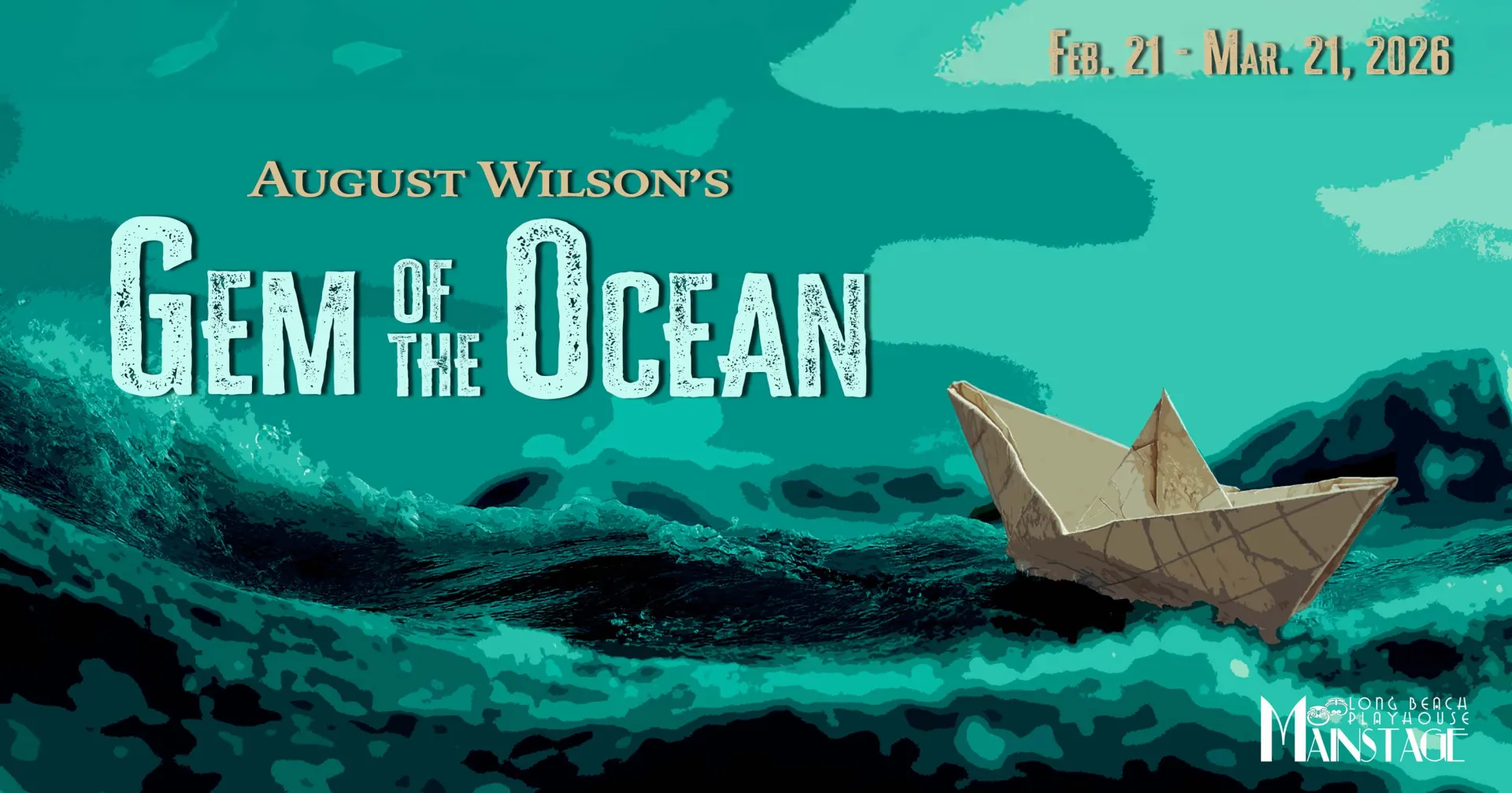 Graphic for Gem of the Ocean, a paper boat on an ocean