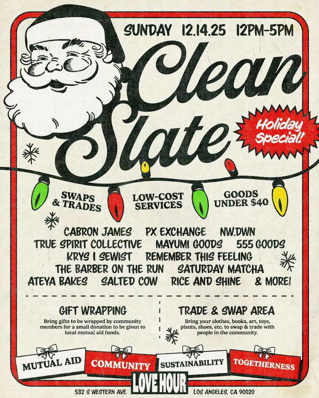 Clean Slate 12/14 @ Love Hour