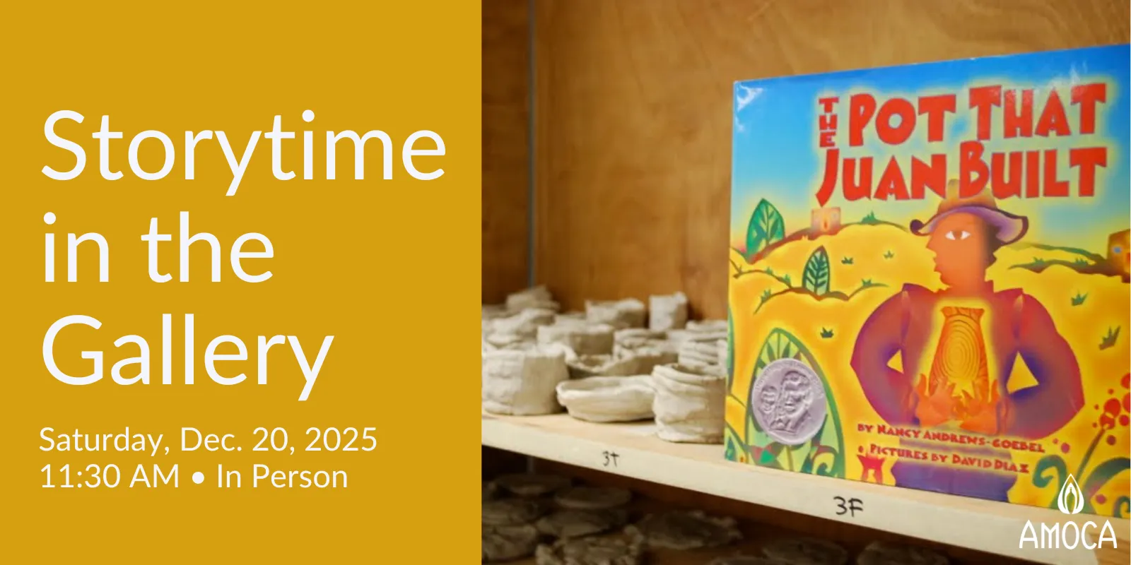 Pictured: The Pot that Juan Built by Nancy Andrews-Goebel and David Diaz; photo courtesy of Katie Morris Art.