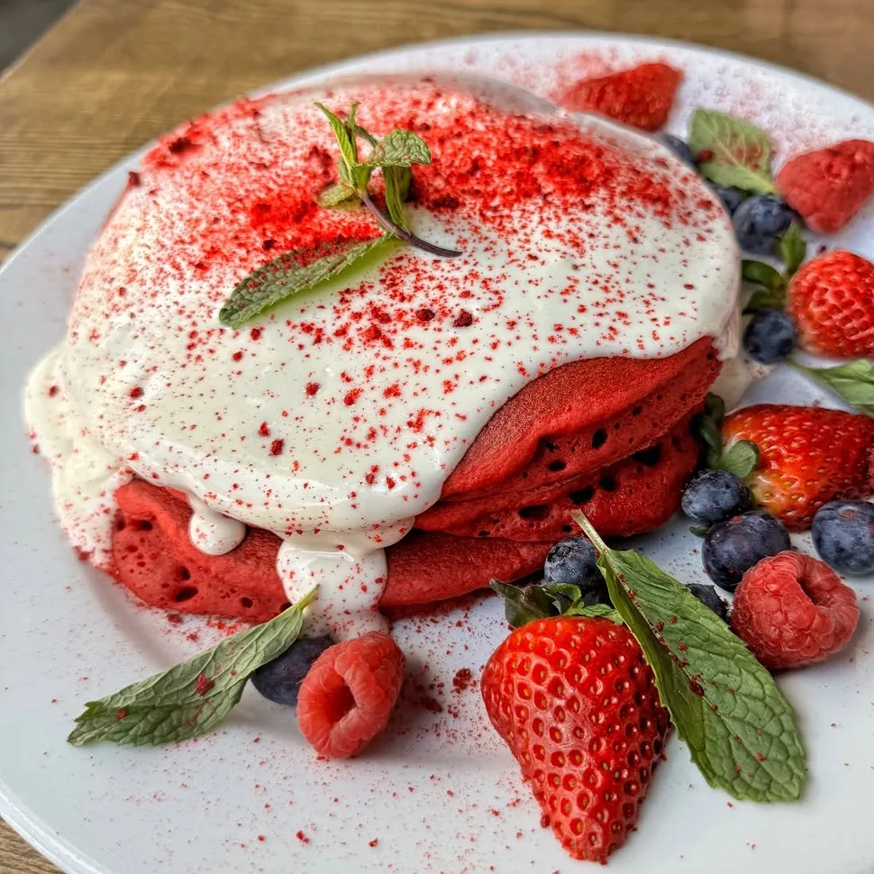 Red Velvet Pancakes at EAT NoHo