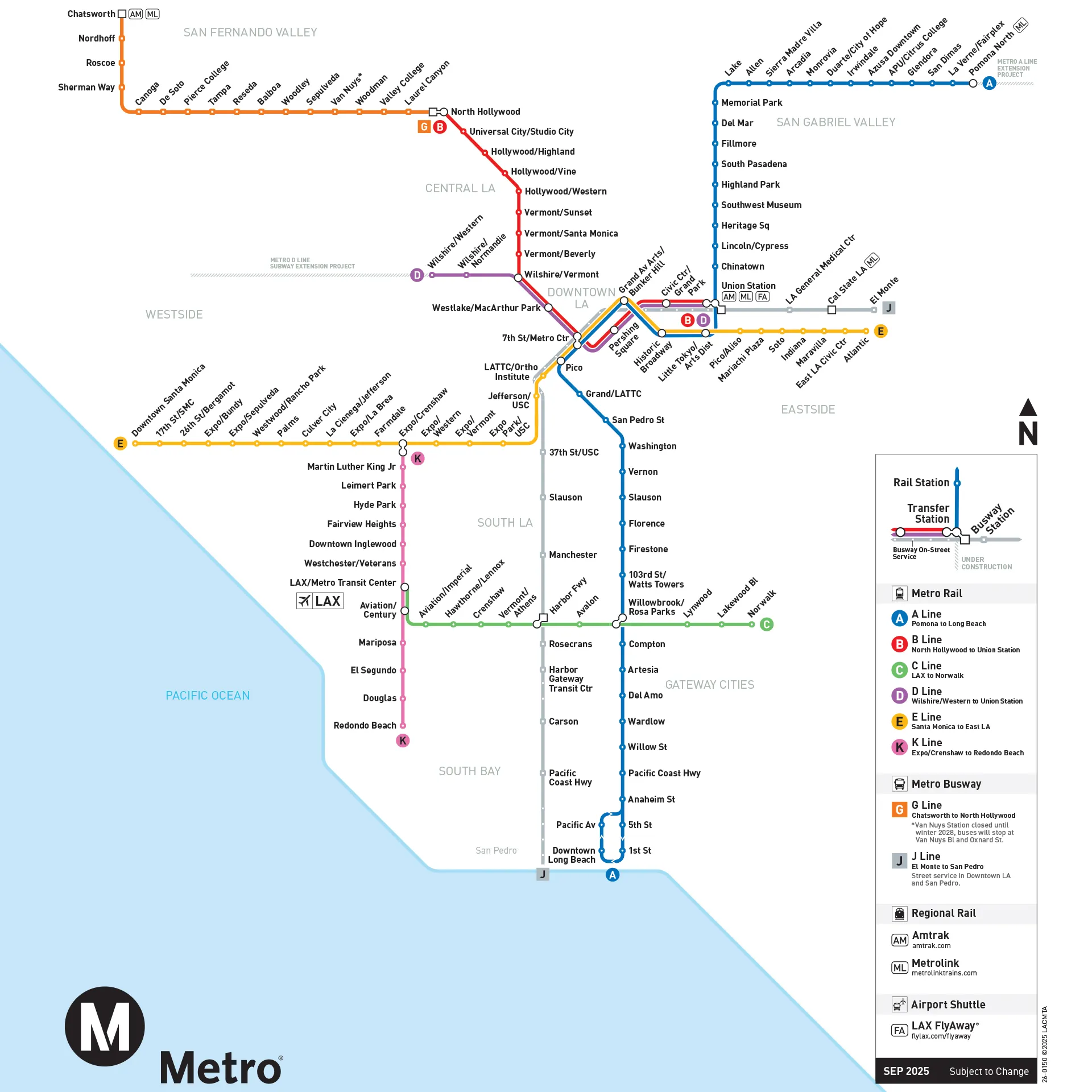 Metro Rail & Busway Map 2025