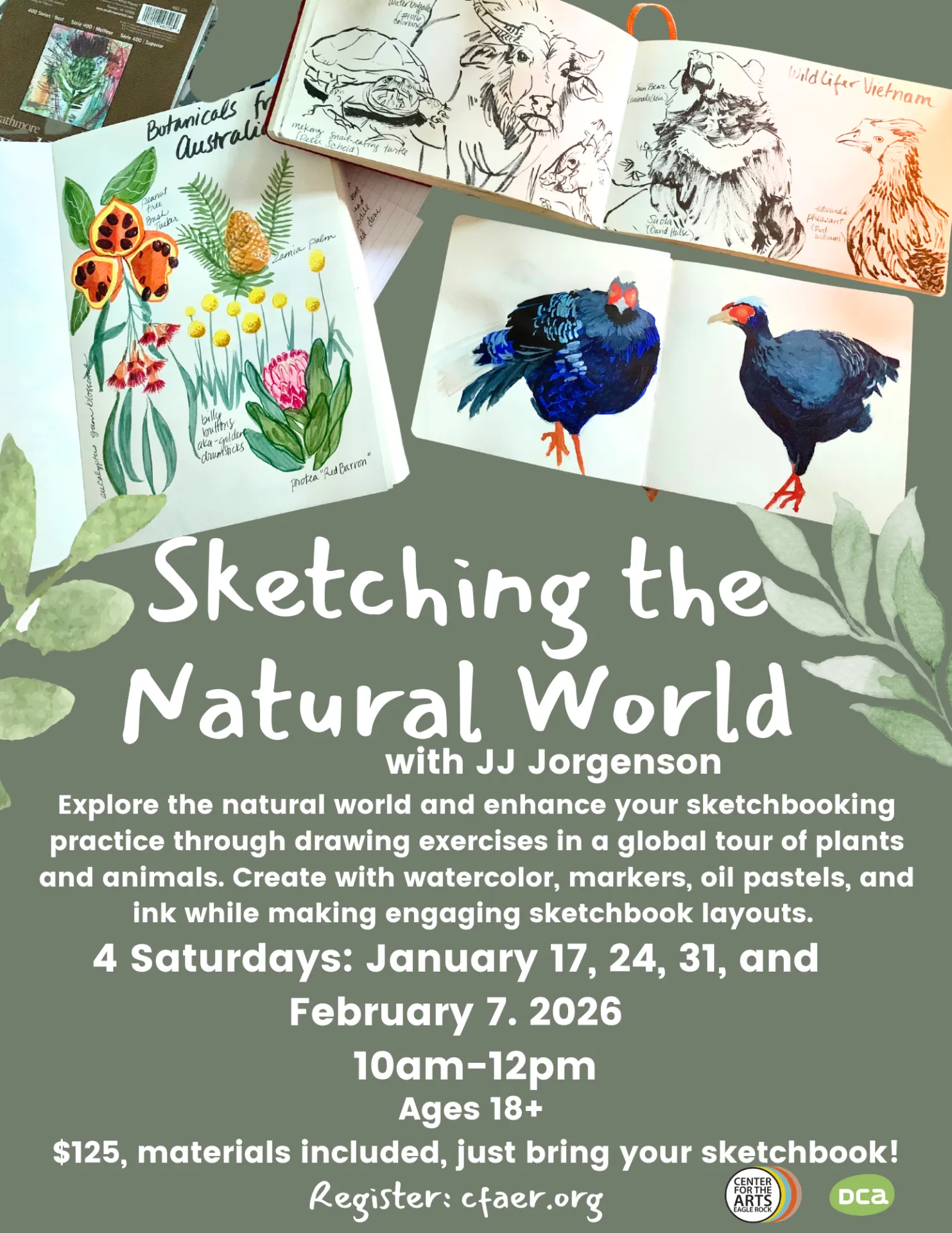 promo of sketch booking workshop of nature