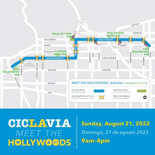 CicLAvia - Meet the Hollywoods Route Map