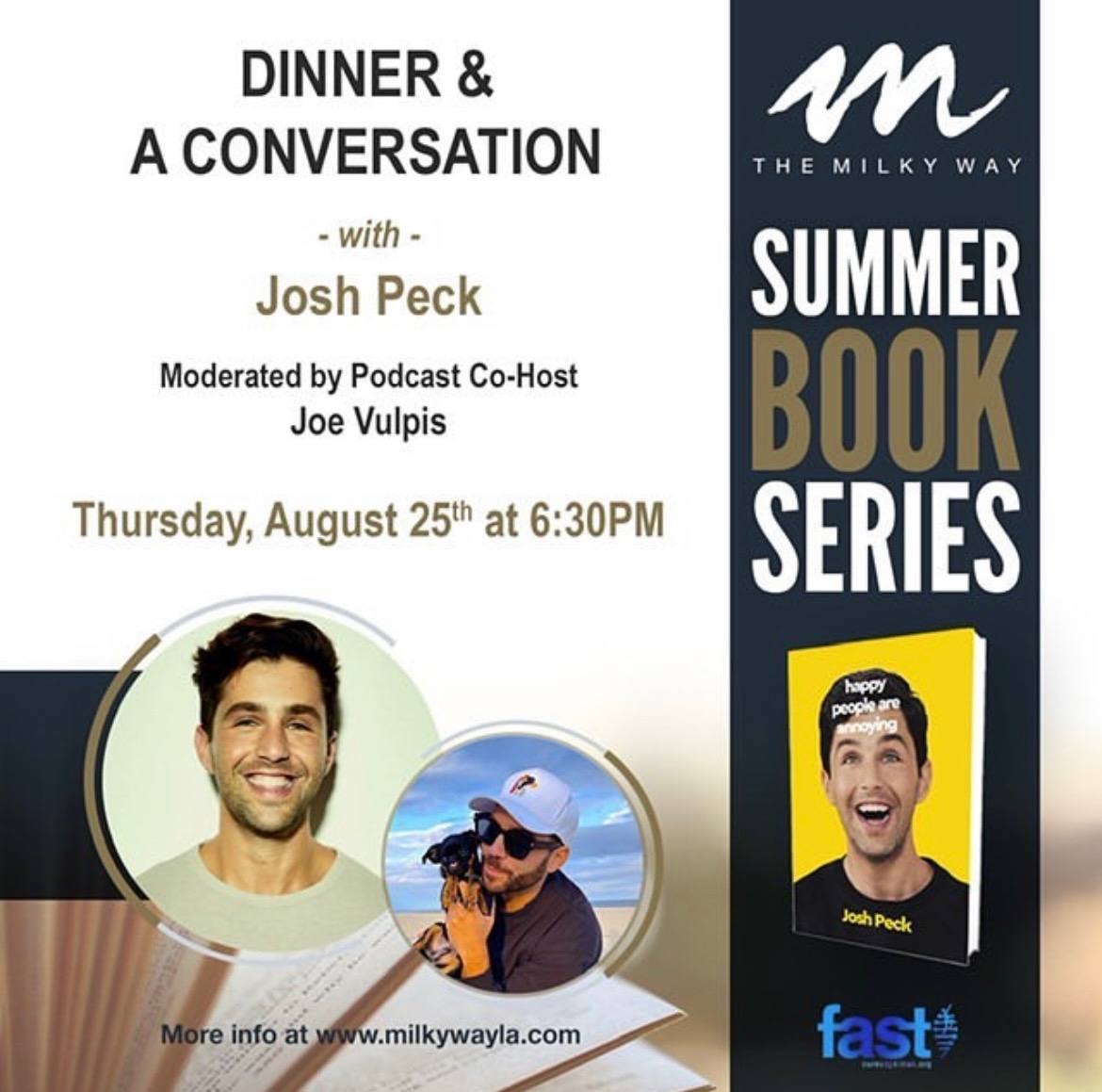 Join us at The Milky Way for Dinner and a Conversation with Josh Peck and Joe Vulpis.