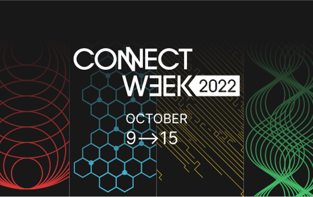 Graphic with the event title Connect Week 2022 and dates October 9-15. 