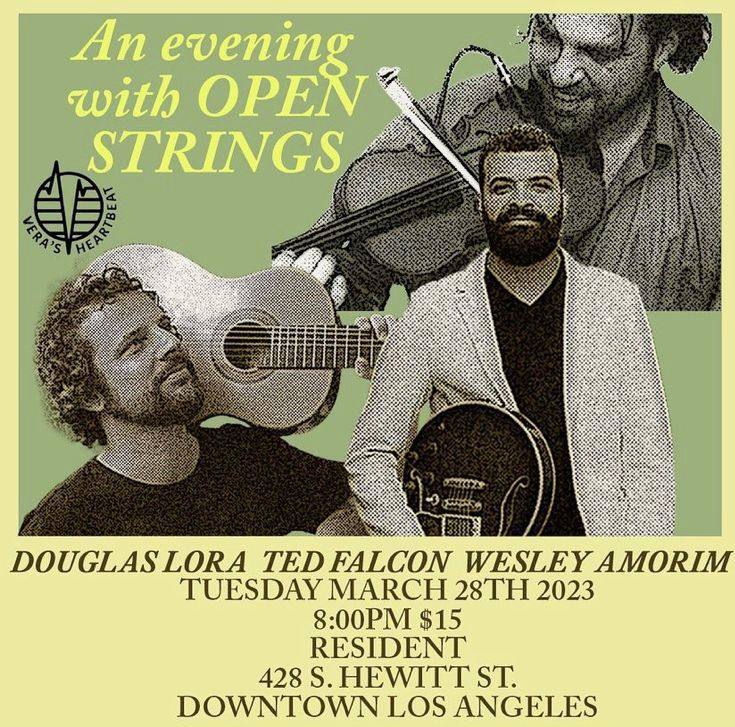 Open Strings trio flyer of performance on March 28