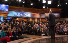 Dr. Phil chats with the studio audience