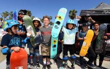 Young skateboarders at Venice Beach Skate Park
