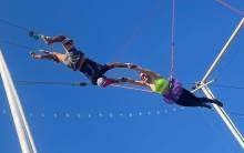 Flying trapeze at Santa Monica Trapeze School