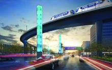 LAX APM Guideway over Century Boulevard | Rendering courtesy of LAWA