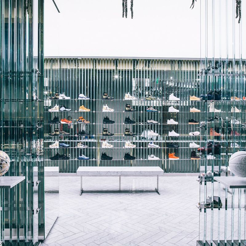 Sneaker Wall at KITH Los Angeles